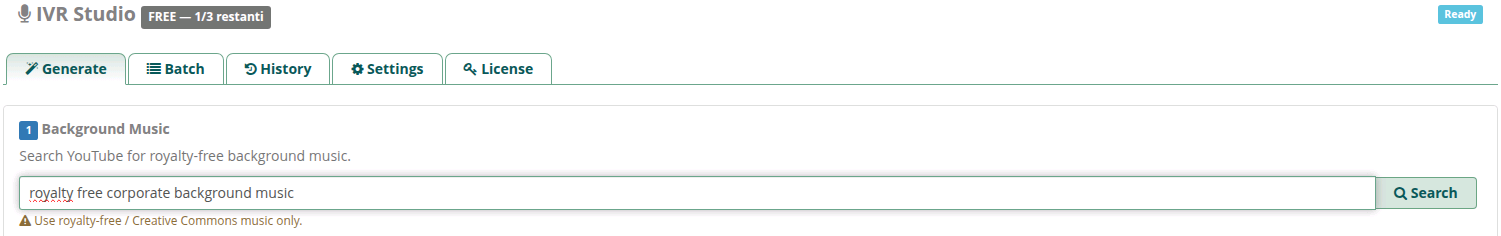 YouTube music search